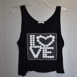 Bear Dance Love Open Back Graphic Tank Small